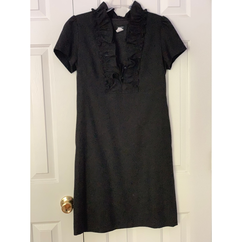 J Crew LBD with ruffle neck
